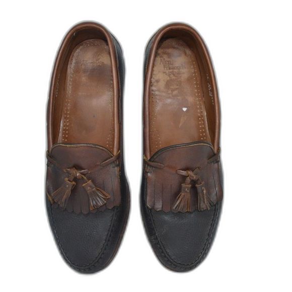Allen Edmunds Nashua Leather Two-Tone kiltie tassel loafer 13 XXX Wide main image 3